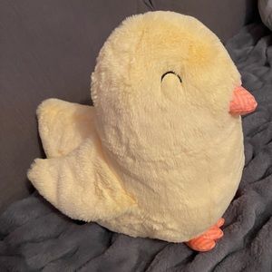 Cupcakes & Cashmere Easter Chick Faux Fur Plush Pillow NWT
